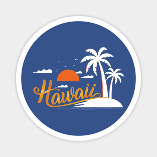 Hawaii T-Shirt Retro Sunset Magnet